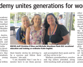  Girls Academy unites generations for women’s day (The Kalgoorlie Miner)