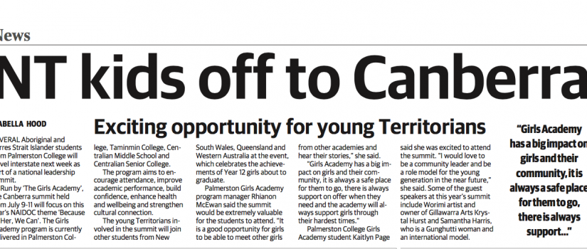  NT kids off to Canberra (The NT News)