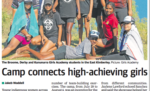  Camp connects high achieving girls (Broome Advertiser)